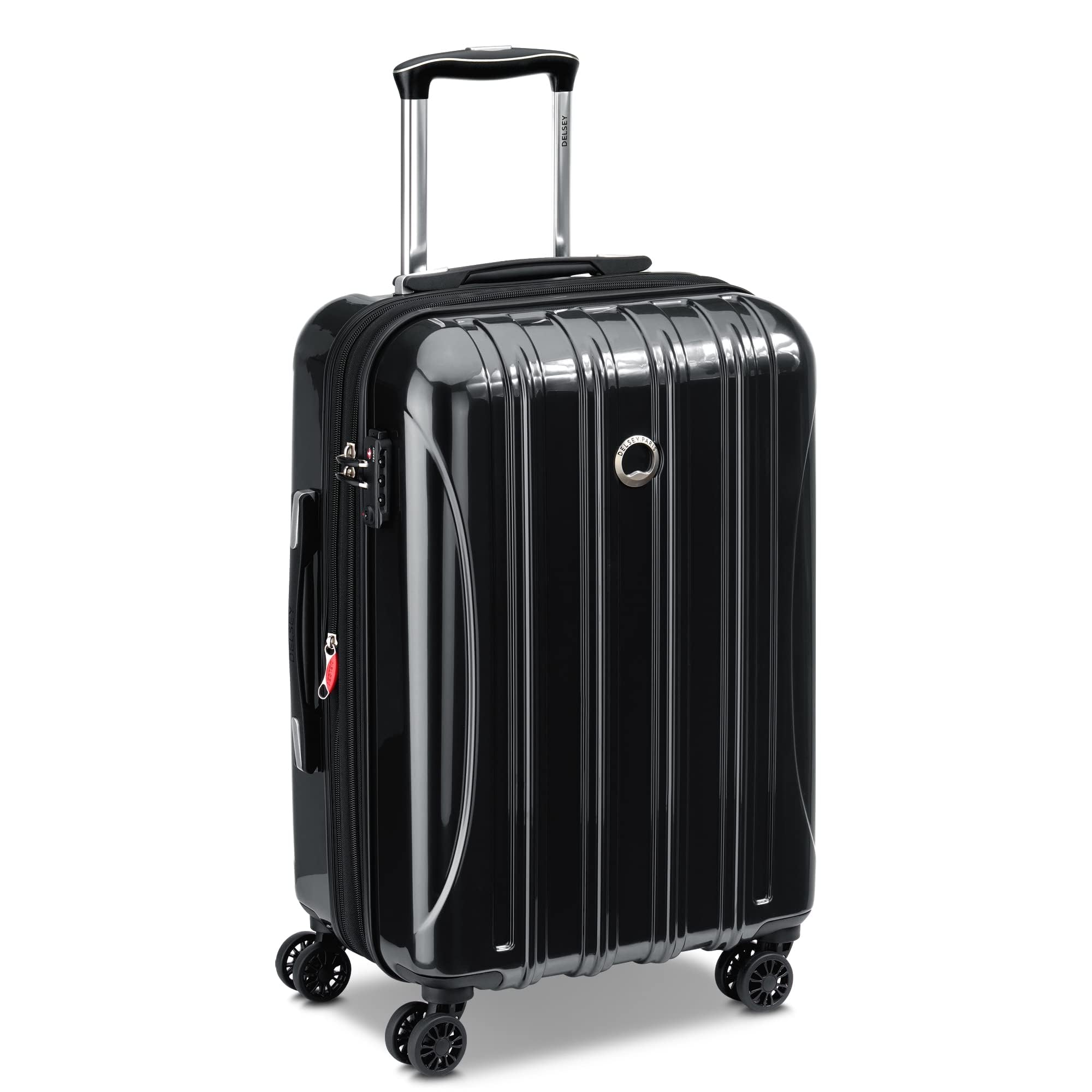 DELSEY PARIS Helium Aero Hardside Expandable Luggage with Spinner Wheels, Black, Carry-On Plus 21 Inch