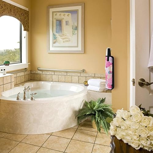 Miniatura 5 de Beautyflier Funda de viaje universal para rizador, resistente al calor, lona, flor rosa (1 unidad, paquete de 1), para herramientas de cabello,