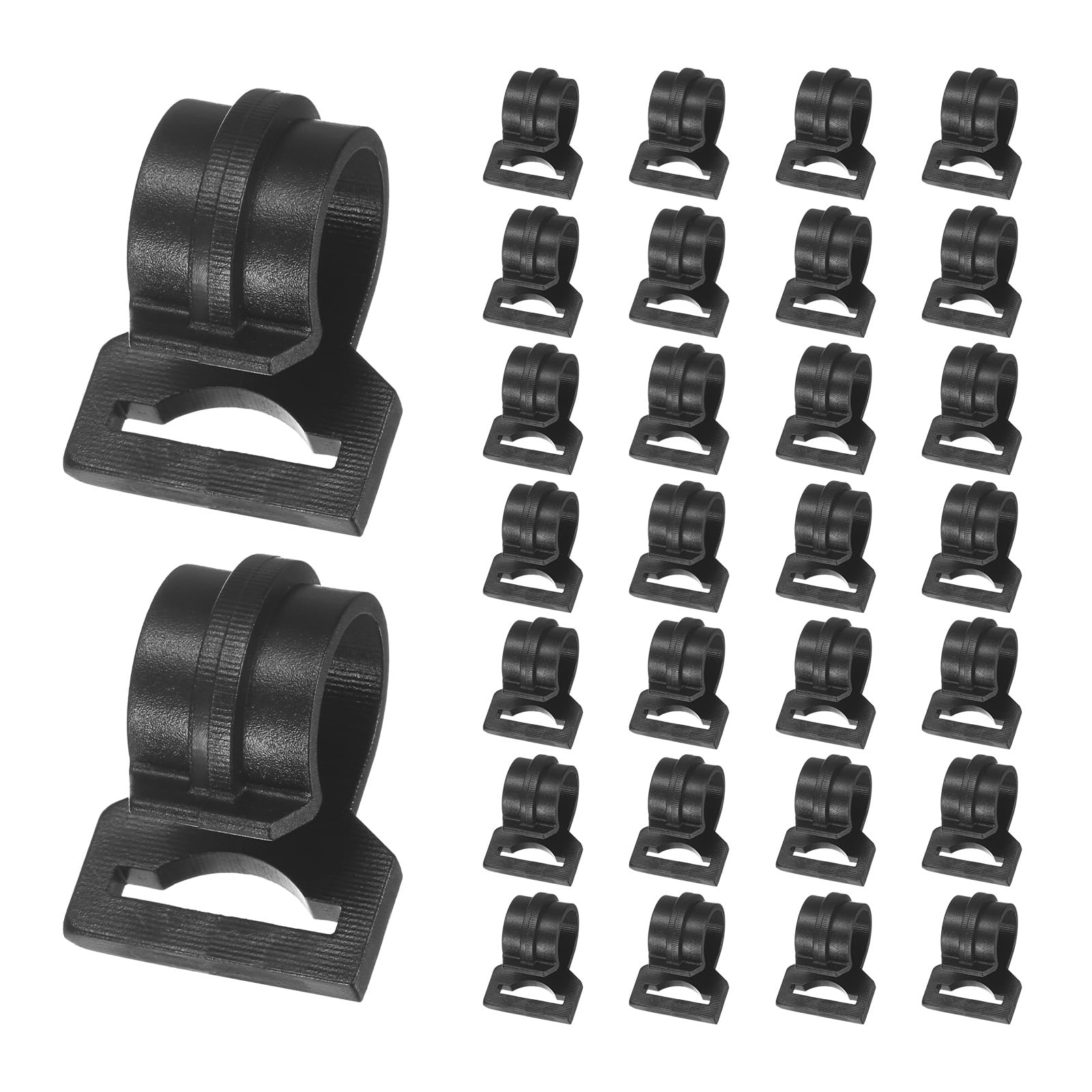 TIXIPEM 0.63IN Tent Pole Clips [30PCS] - C-Shaped Clamp Use for Camping & Awning Tent & Canopies Poles - [POM Plastic] Tent Pole Attachment Clips Webbing Strap Clamp