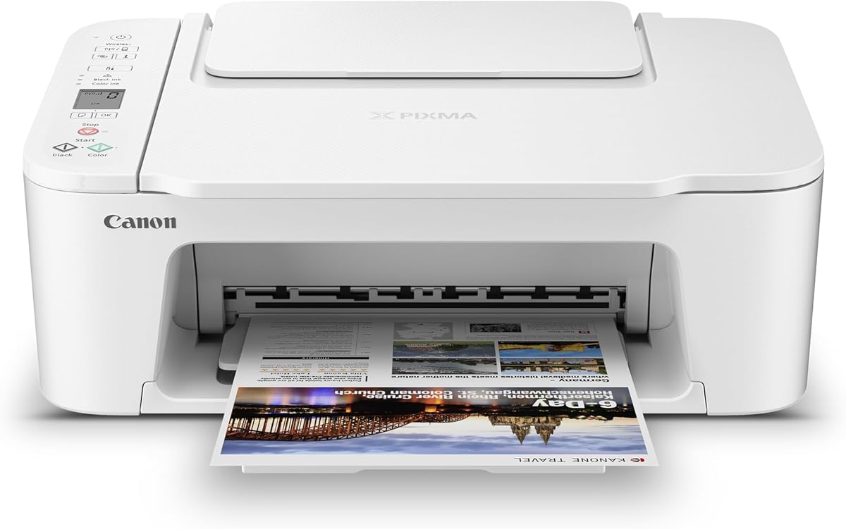 Canon PIXMA TS3720 Wireless All-in-One Printer for Basic Home Printing, White : Everything Else