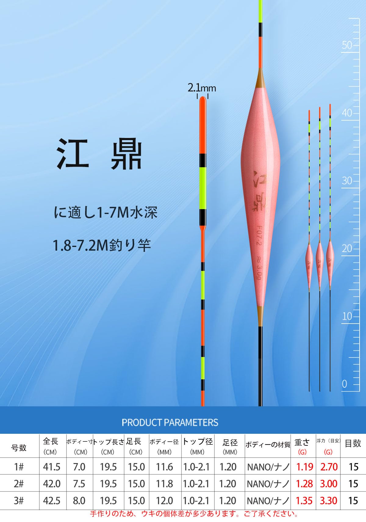 へらぶな釣り ヘラウキ へら浮き 両うどん 底釣り 呑舟 3本セット② へらぶな釣り ヘラウキ へら浮き 両うどん 底釣り 呑舟 3本セット②