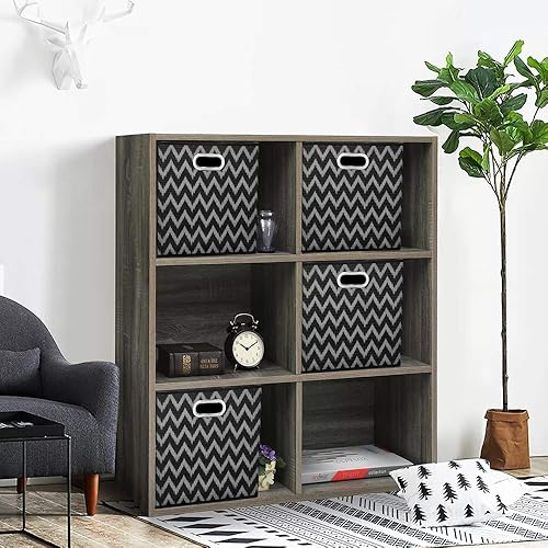 Miniatura 7 de QY-SC03-3 - Cajas de almacenamiento plegables de 13 x 13 x 13 pulgadas, cubos de almacenamiento de tela, cubos negros, cubos de almacenamiento con