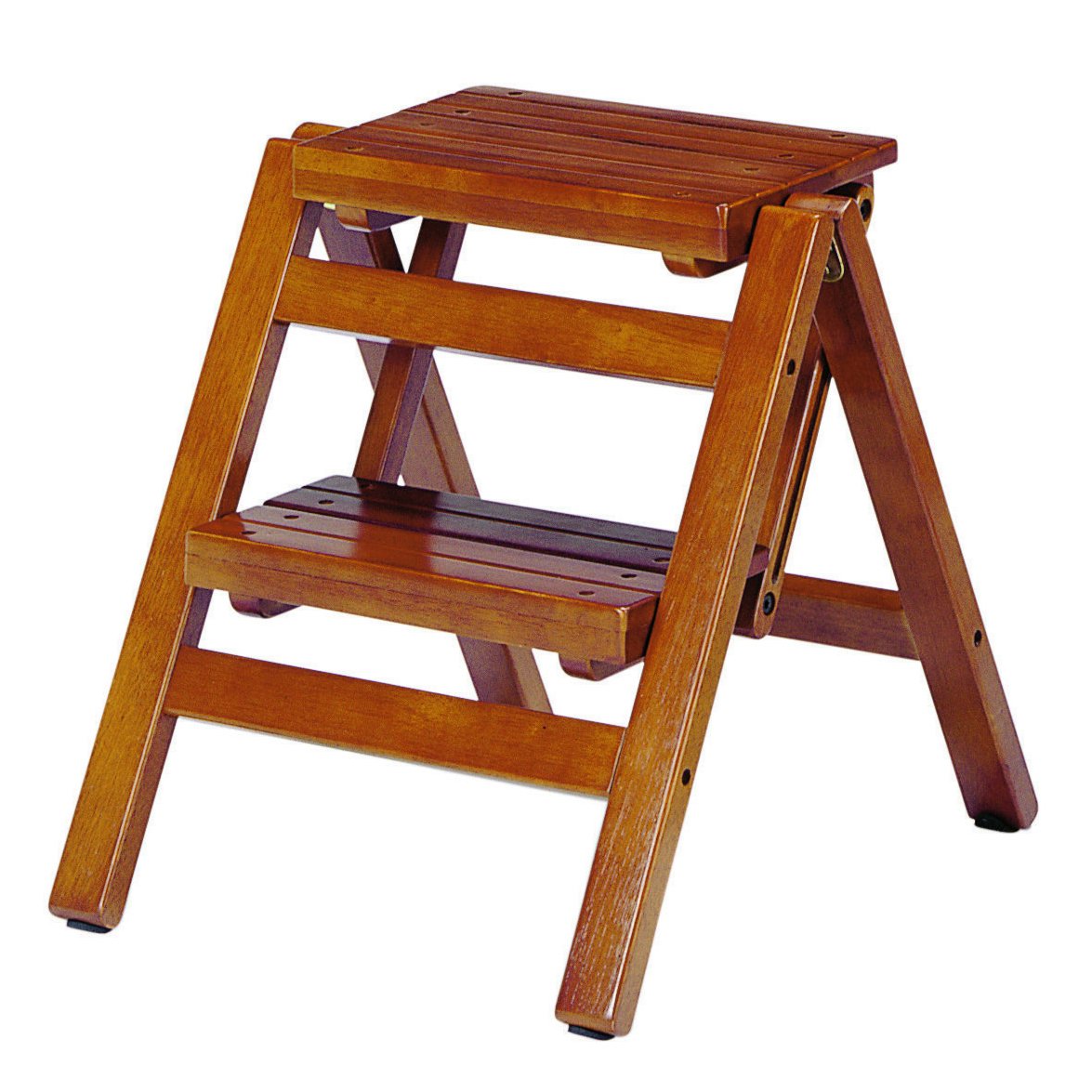 Amazon｜弘益 折り畳みステップチェア2段 ブラウン FST-46｜弘益
