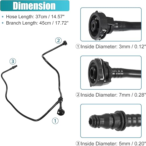 Miniatura 6 de X AUTOHAUX 166-500-02-91 166-500-10-91 Coolant Breather Pipe Radiator Overflow Hose for Mercedes-Benz GL450 GL550 GLS550 ML550 ML63 2012-2019