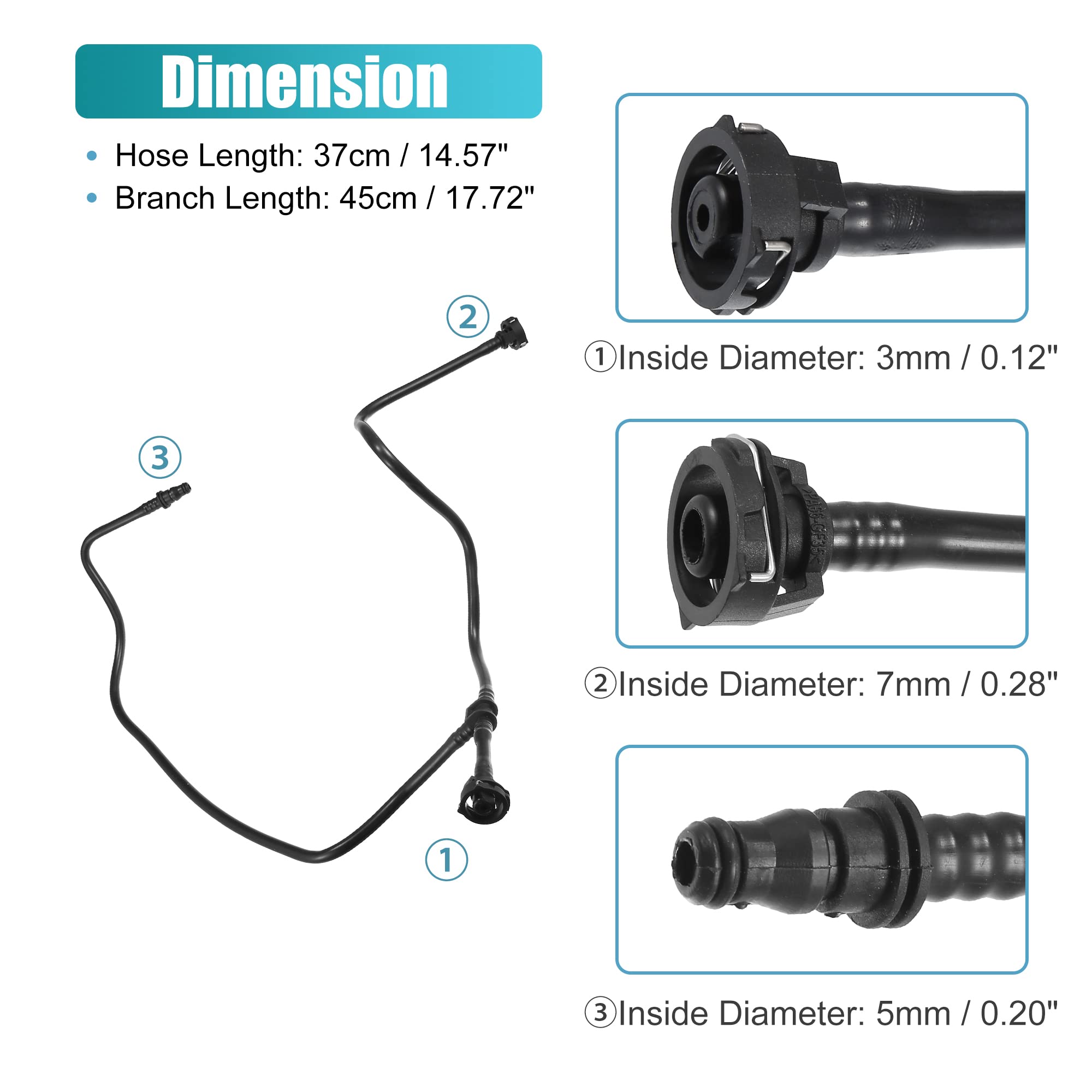 X AUTOHAUX 1665000291 1665001091 Radiator Overflow Hose Expansion 