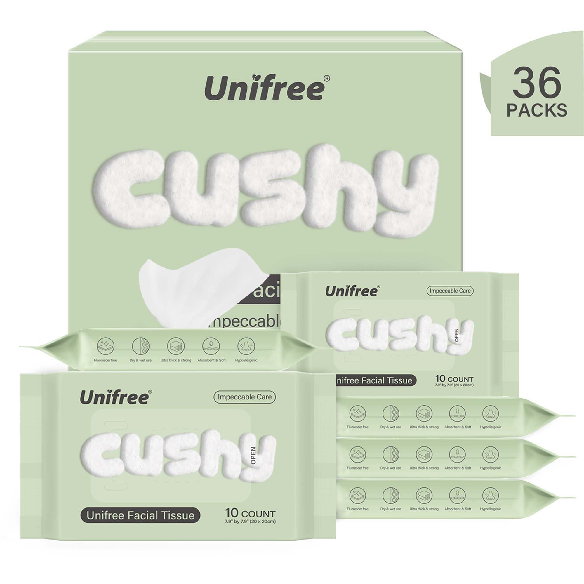 Unifree Toallas faciales, toallitas secas, removedor de maquillaje, sobre la marcha, 360 unidades | Toallitas faciales desechables para pieles sensibles