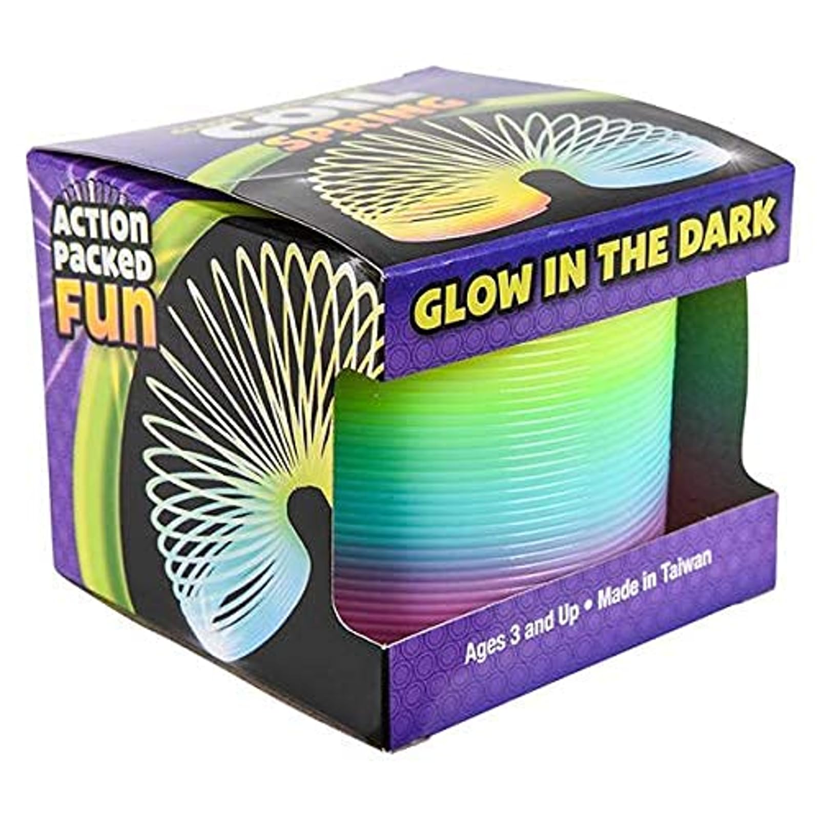 Rhode Island Novelty 80mm Glow in Dark Magic Coil Spng Pack of 10