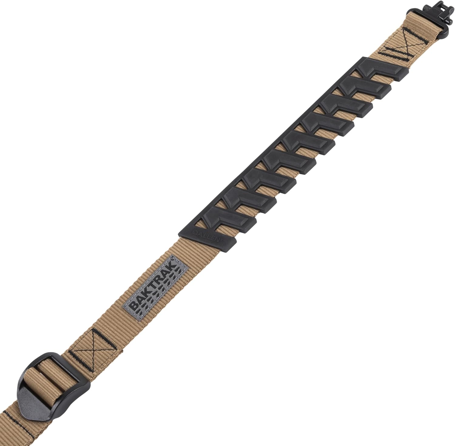 Allen Company Baktrak Traction Web 36″ Rifle Sling w/ 500lb‑Rated Swivels – Slim, Non‑Slip Pad - Tan/Black