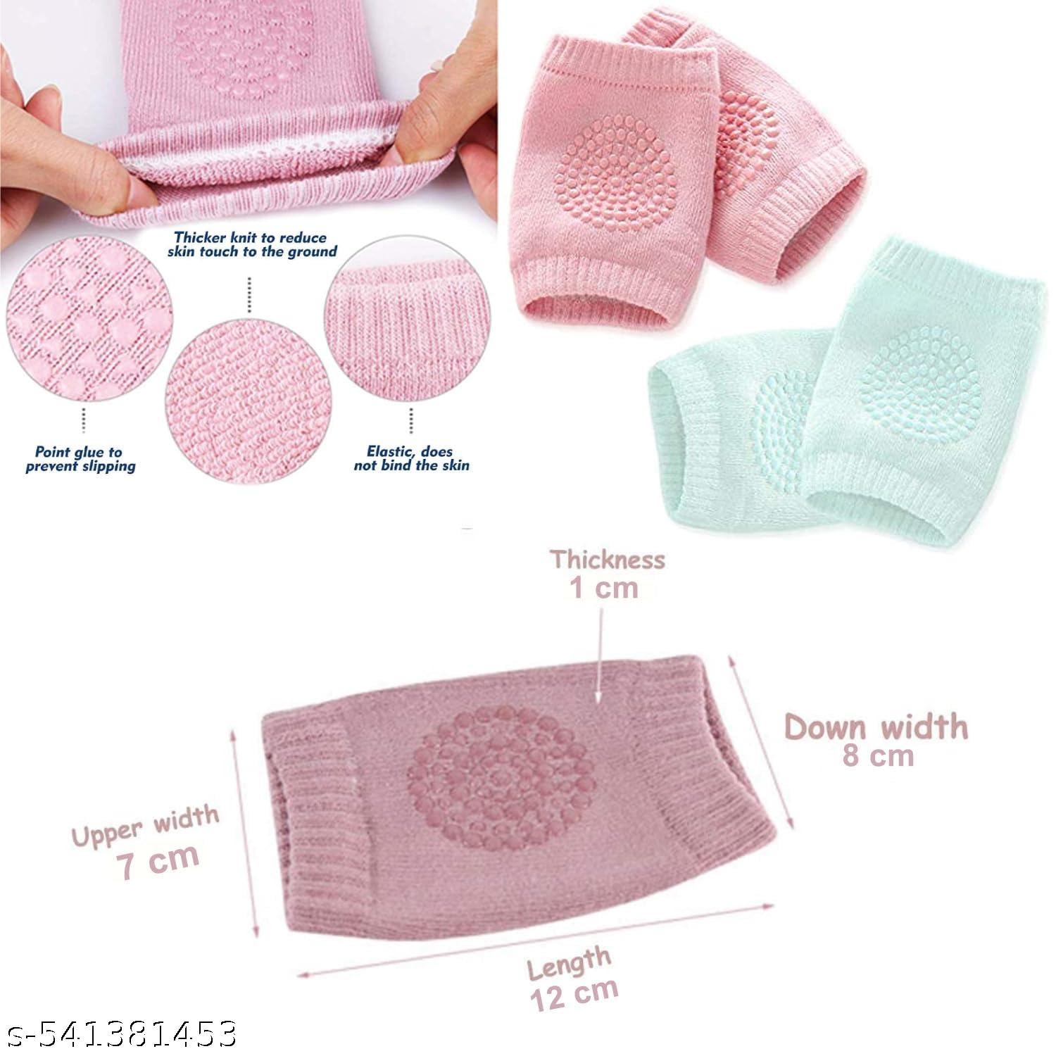 Baby Knee Pads Protector Toddler Leg for Crawling,Anti-Slip Padded Stretchable Elastic Cotton Soft Breathable Comfortable Knee Cap Safety Protector, Multicolor (Pack of 5 pair) 1