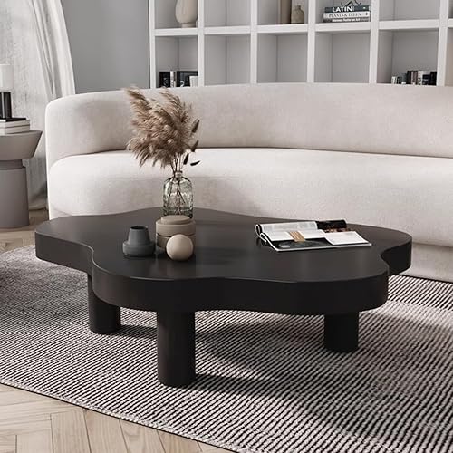 Miniatura 3 de Mesa de centro Cloud de madera maciza irregular, con forma de nube, decoración de mesa auxiliar con 3 patas, bonita mesa auxiliar redonda moderna y