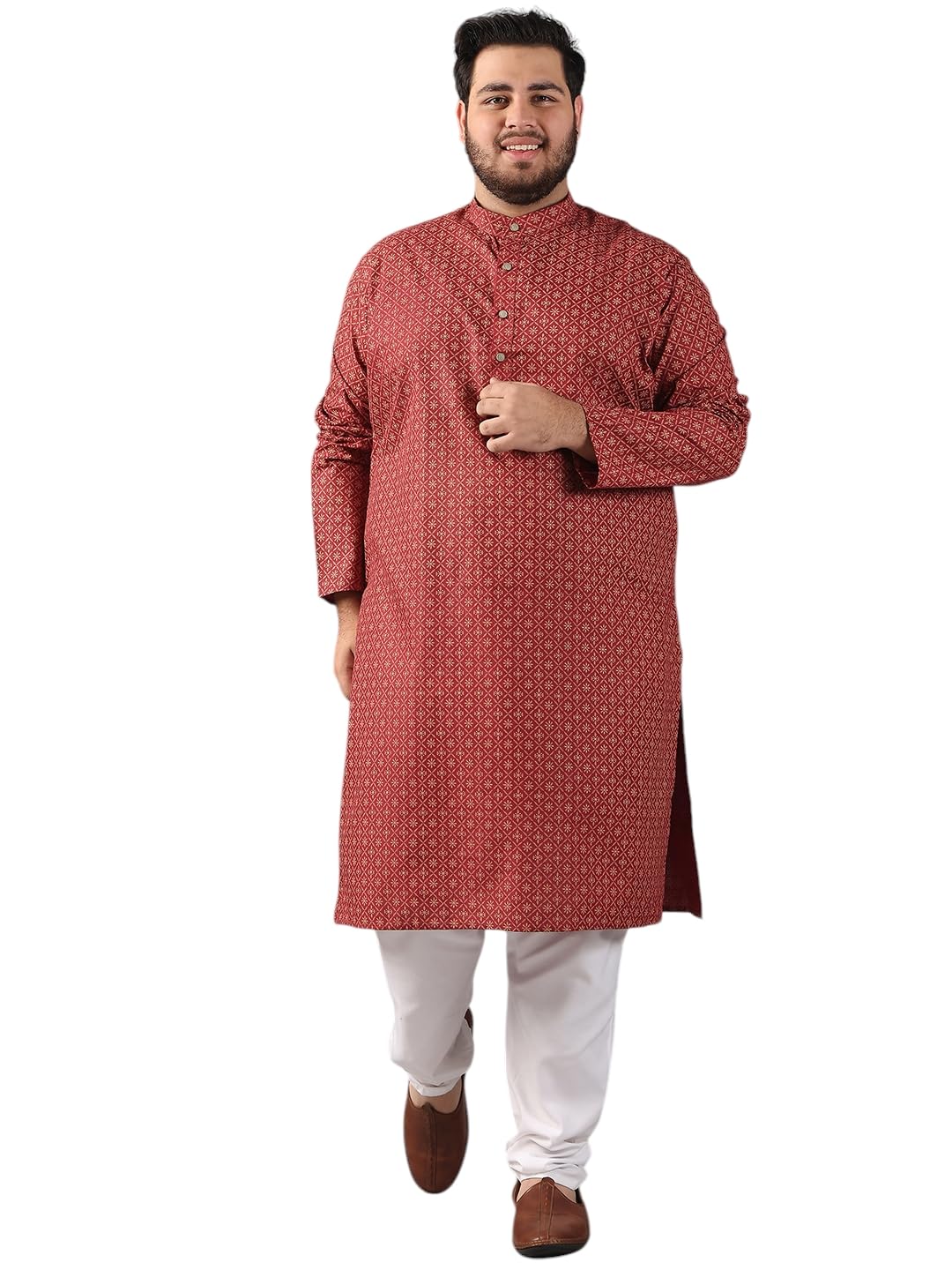 sojanya Men's Cotton Linen Classic Foil Printed Kurta & Pant PLUS (Since 1958)-picture-37
