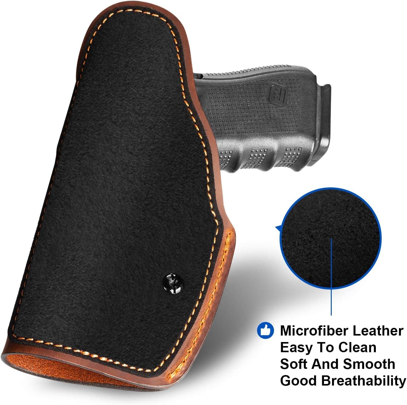 Full Grain Leather IWB Holster Compatible with Glock 17/19/19X/43X, Ruger RXM, Taurus G2C/G3C, Sig P365/P365X/P320/M18/M17, M&P9 Shield Plus,Hellcat & Other Full Size Compact Subcompact Pocket Handgun