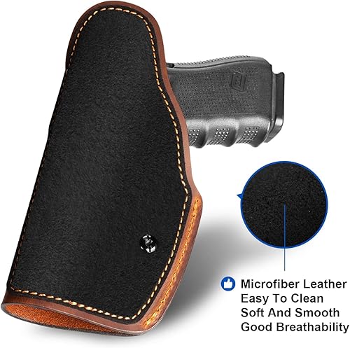 Miniatura 5 de Funda de cuero de grano completo compatible con Glock 17 19 22 31 42 43Taurus G2C G3C G3M&P ShieldHellcat XDM 40P320 P365Two para adaptarse a la