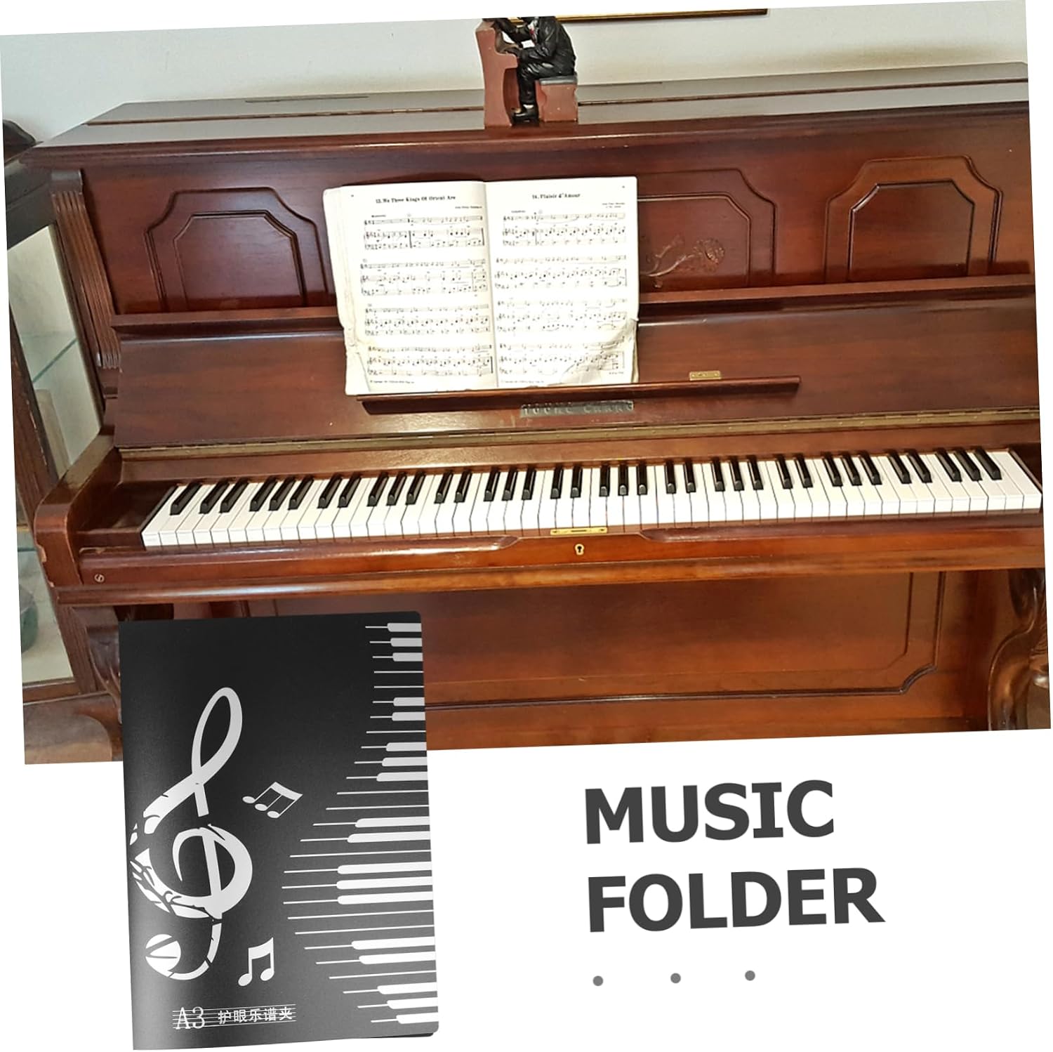A3 Sheet for Piano and Choir 20 Pages Expandable Plastic Storage Folder for Sheet Music Music Binder Flip Design for Marching Band and Choir Performances