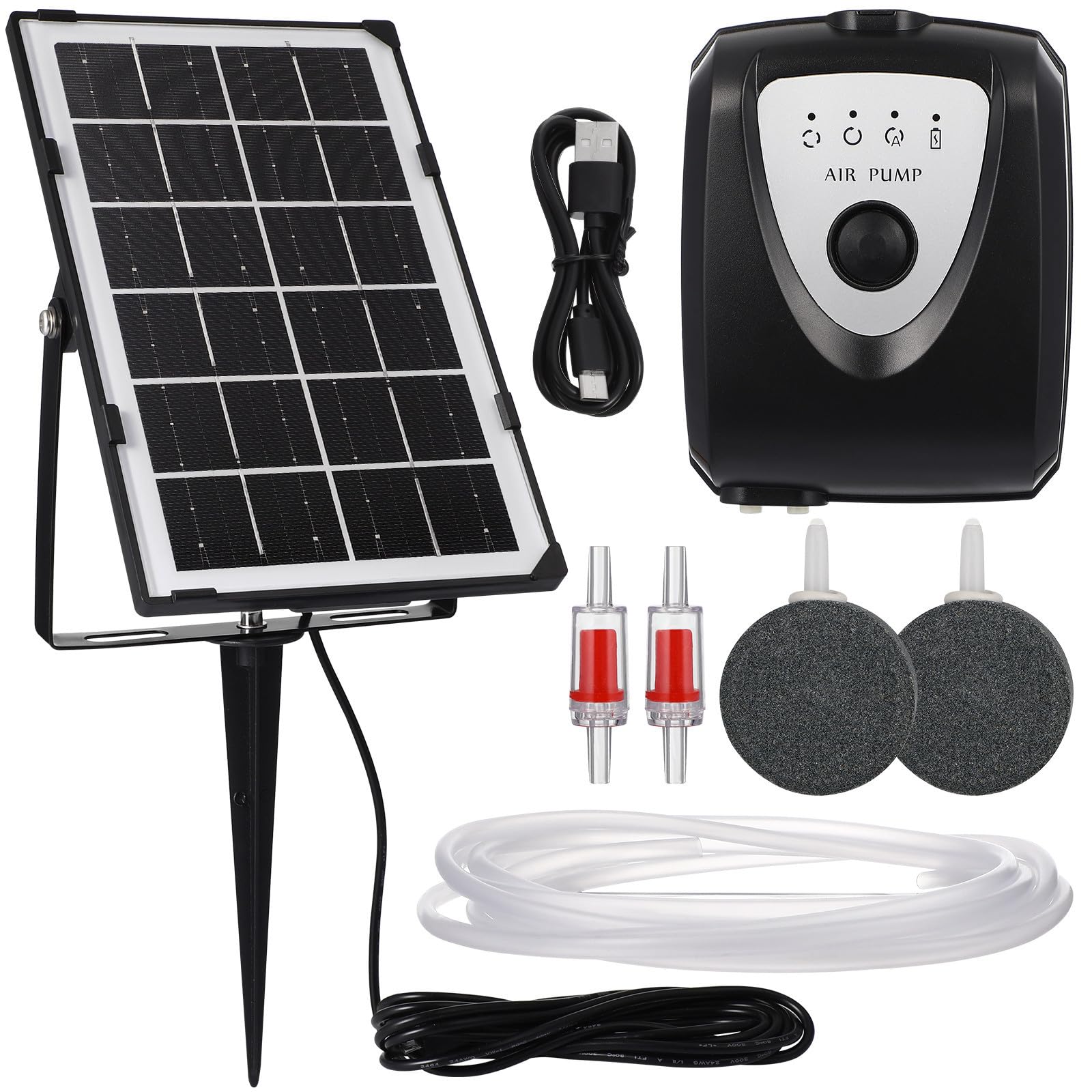 Solar Luftpumpe für Aquarium und Teich 6v 3,5w ABS mit USB