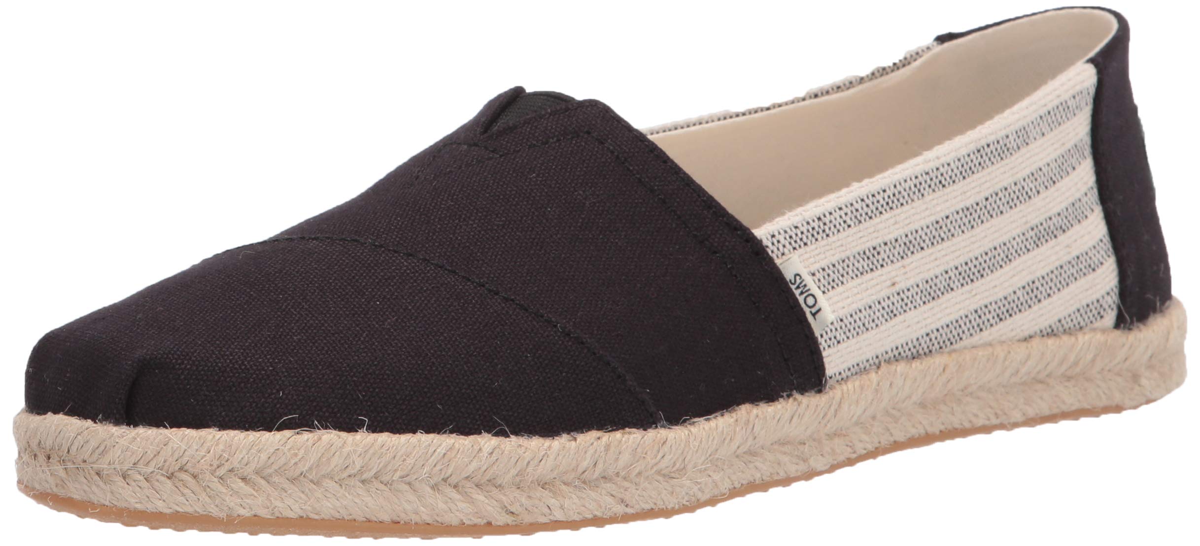 TOMS Womens Alpargata Rope Espadrille Flats Casual - Black