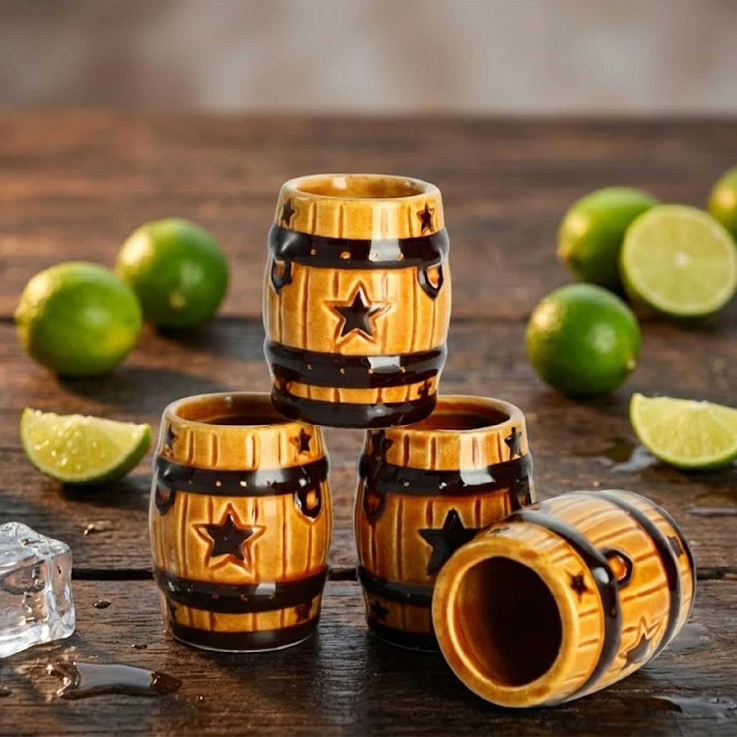 2 Pcs Cowboy Shot Glasses Necklace Western Themed Party Decorations Shot Glasses for Adults and Teens Festival Party Supplies