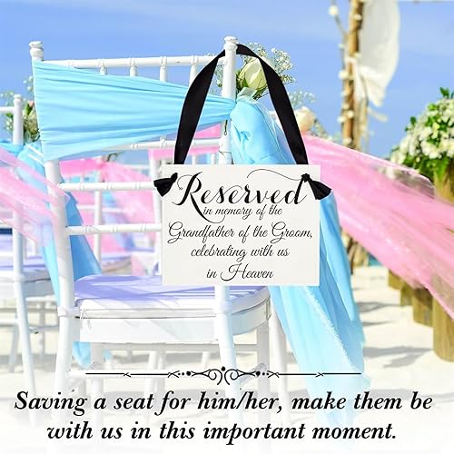 Miniatura 4 de Inicio de sesión conmemorativo de boda en memoria de los abuelos celebrando desde el cielo Ceremonia Asiento Banner Abuelo del novio