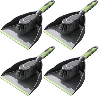 Zopeal 4 Set Dustpan and Brush Set, Small Handheld Broom for Home Kitchen
