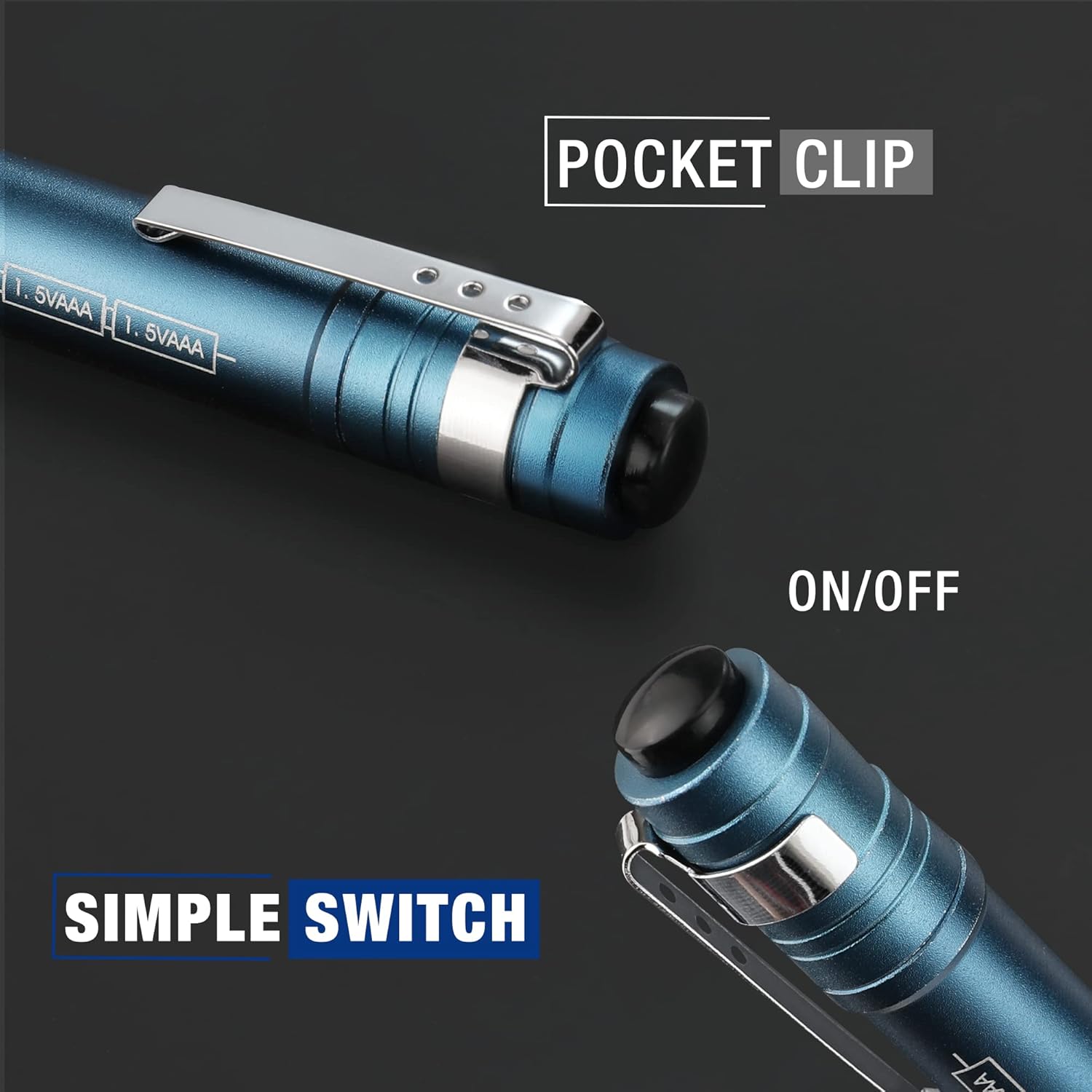 WORKPRO 4 Pack Blue Pen Light Set & 4 Pack Black Pen Light Set