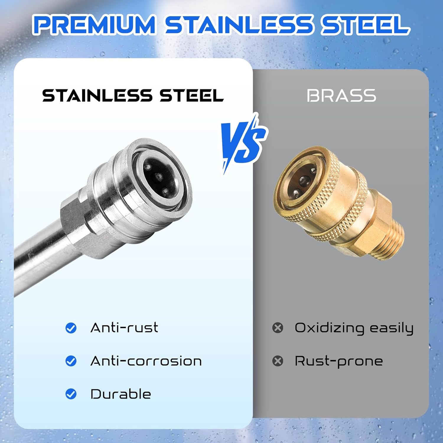 Pressure Washer Extension Wand, 120" Stainless Steel Lance with 30°/90°/120° Curved Rods, 5 Nozzle Tips, 1/4" Quick Connect, 4000 PSI for Gutter, Roof, and Siding Cleaning - Image 5