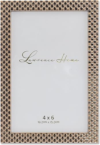 Miniatura 10 de Lawrence Frames Marco de fotos con diseño de pulsera de metal fundido, 4 x 6, color plateado