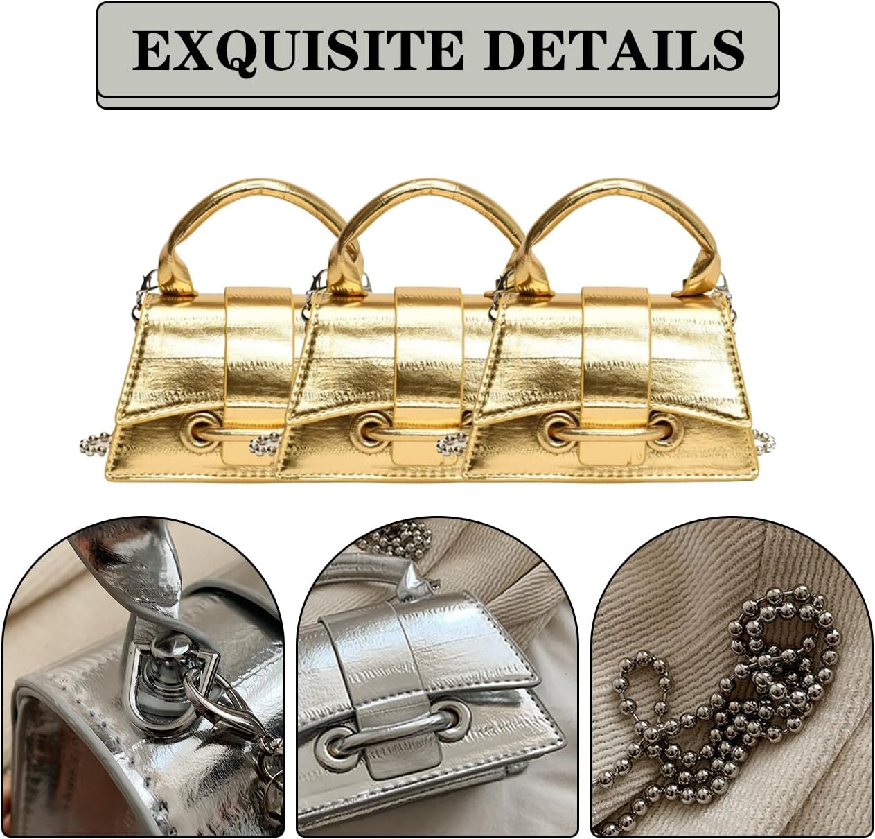 Mini Crossbody Bags Women's Y2K Purses Top Handle Crossbody Bag Clutch Shoulder Handbag for Cocktail Party Prom Wedding - Image 4