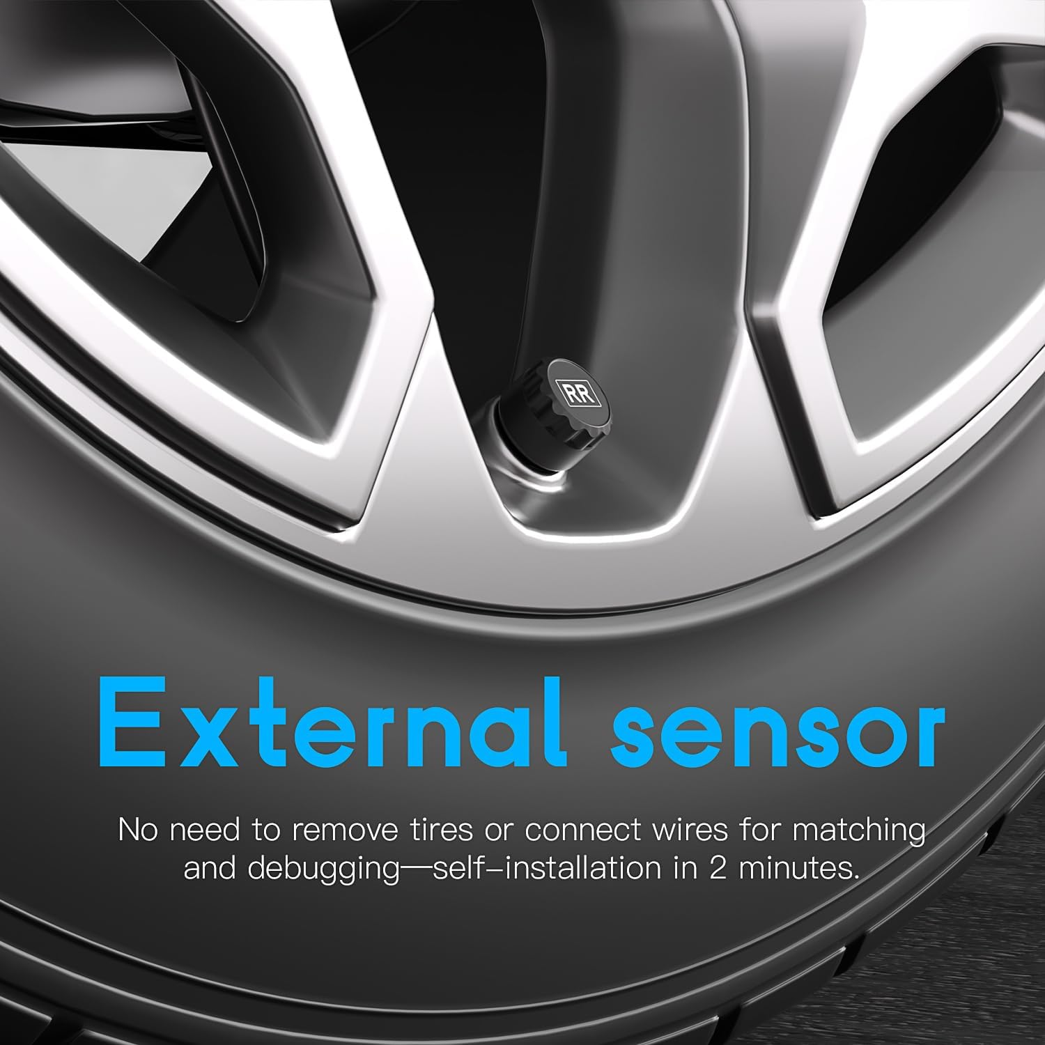 Tire Pressure Monitoring System 2026 Upgrade,4-inch Large-Screen Digital Display with Backlight,TPMS with 4 Tire Pressure Sensors 0-9.9BAR,6 Alarm Modes for RV/Trailer/Truck/SUV（0-144 PSI）