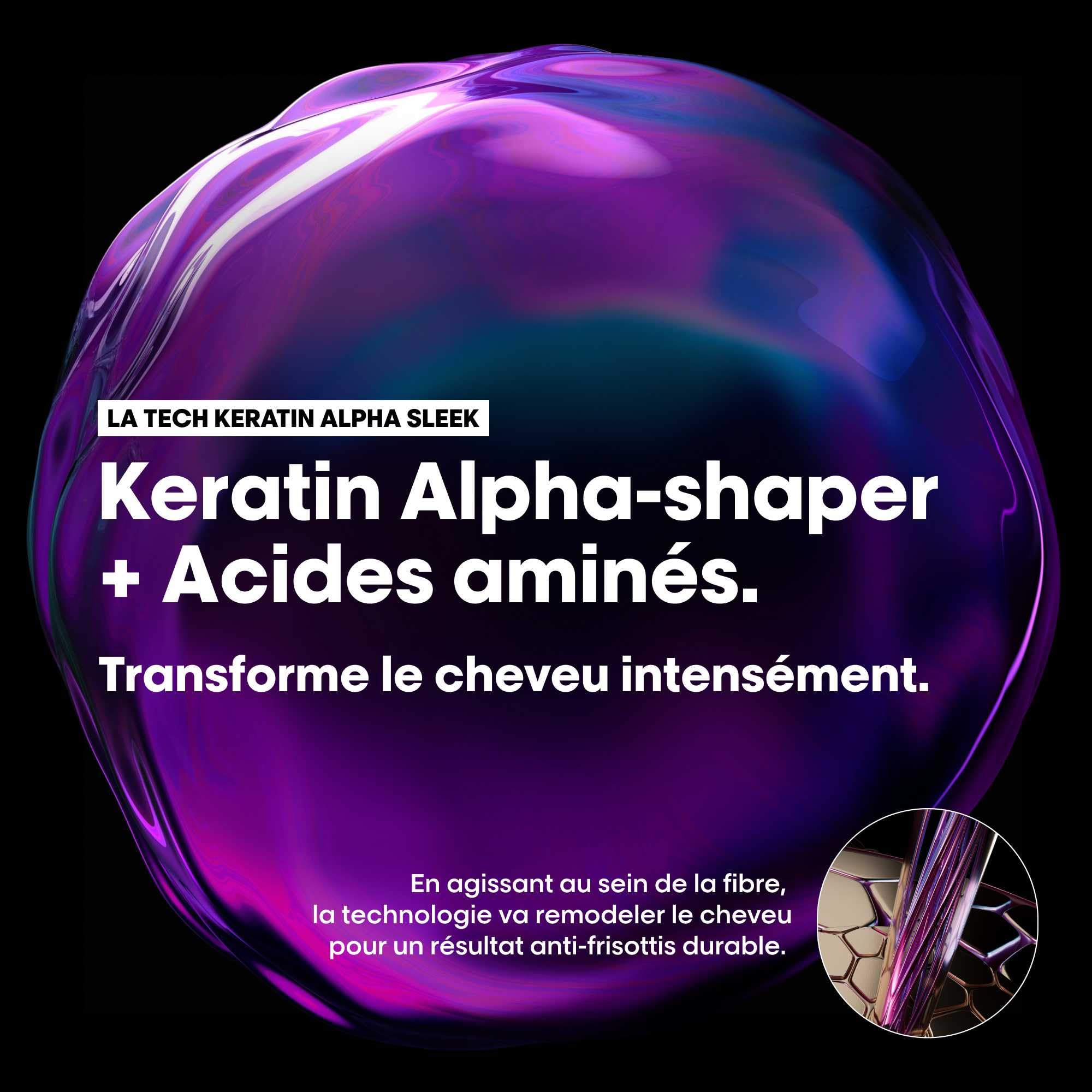 L'OREAL PROFESSIONNEL - Masque Cheveux Disciplinant Keratin Alpha Sleek - -84% de Frisottis - Nourrit en Profondeur & Renforce la Kératine - Technologie Brevetée - 250 ml - 5