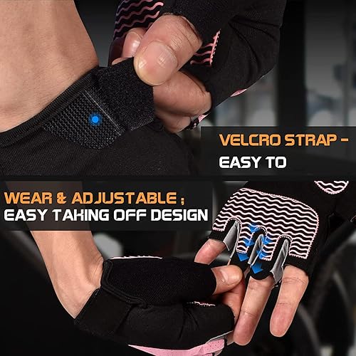 Miniatura 4 de Sunnex Guantes de gimnasio - Guantes de entrenamiento transpirables sin dedos para levantamiento de pesas, ciclismo y más