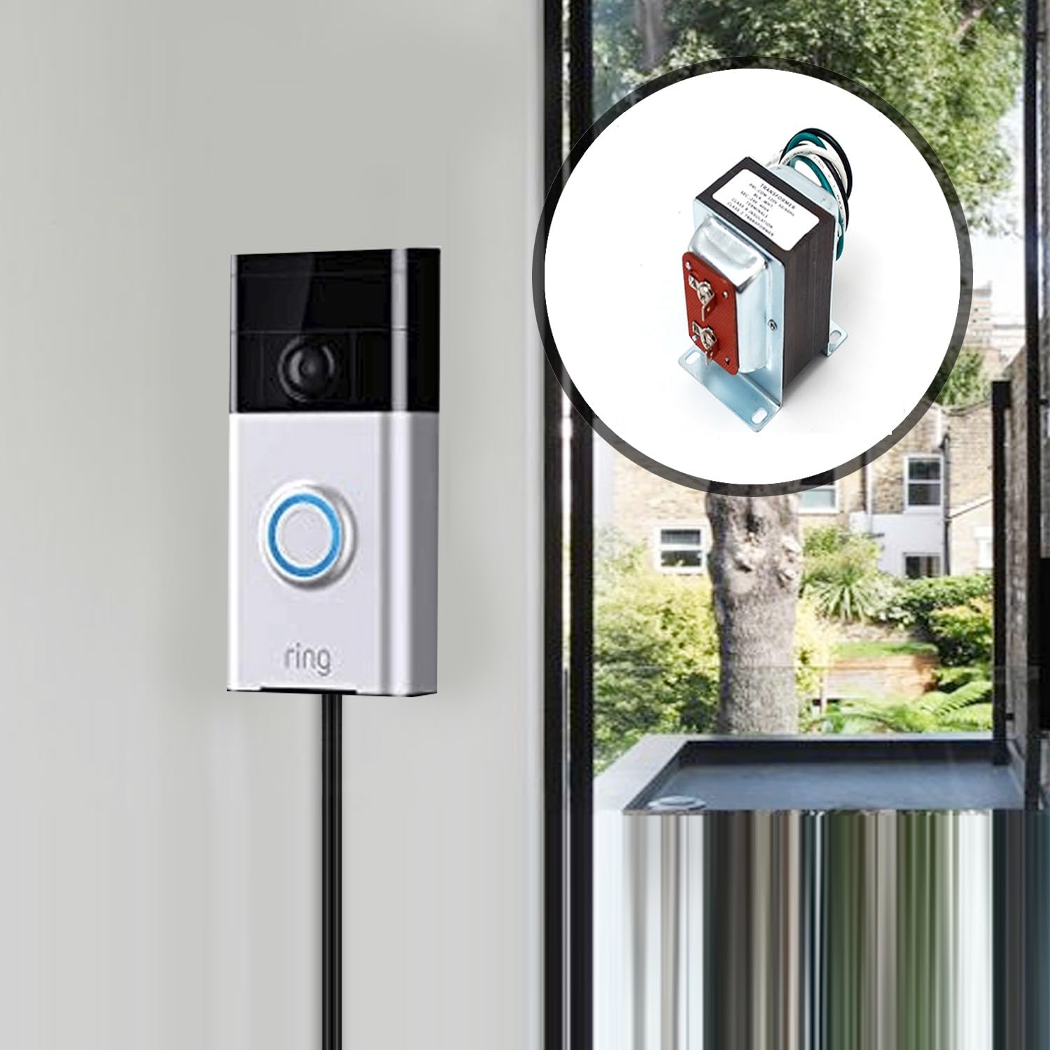 24V 40VA Doorbell Transformer for Ring Video Doorbells and Nest Hello, Hardwired Door Chime Transformer Power Supply for Thermostat