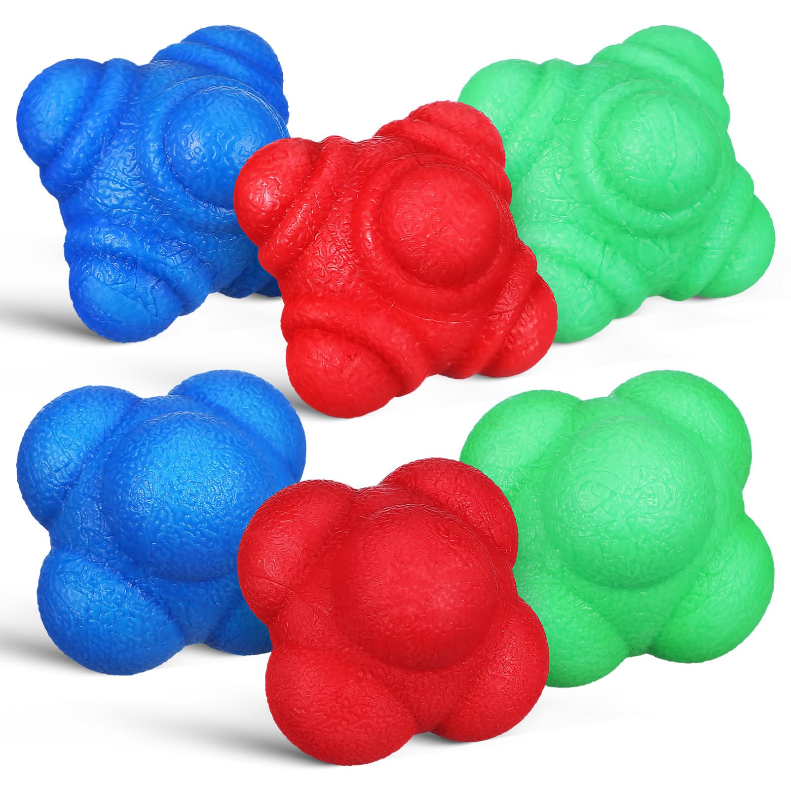 ifundom 6 Pcs Reaction Balls Agility Training Workout Ball for Hand Eye Coordination Durable Vibrant Colors Use Fun for All Ages