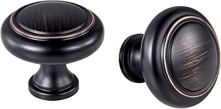 20Pcs Round Cabinet Knobs 1-1/5 Inch ORB Knobs Hardware for Kitchen Drawers