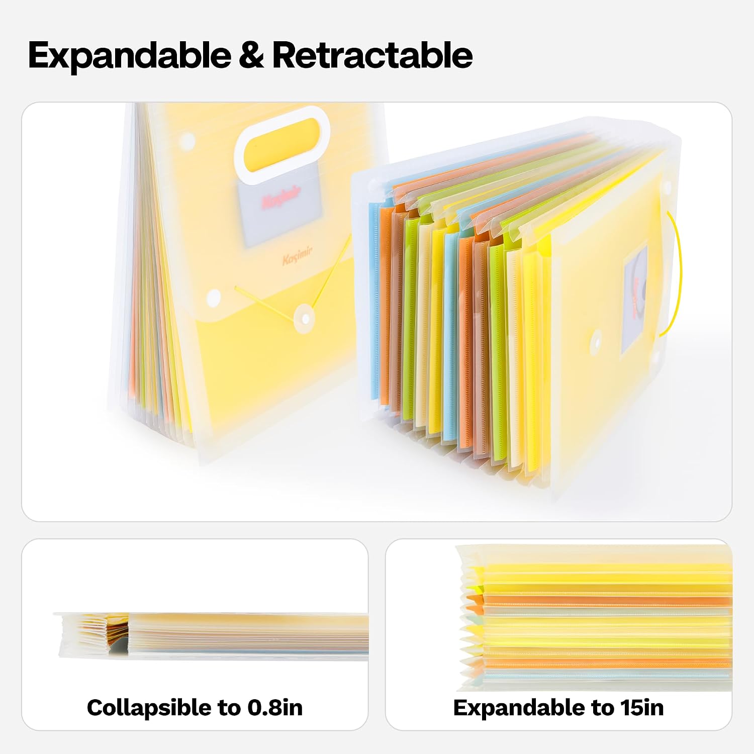 Kasimir Accordion File Organizer, 13 Pocket Expandable Accordion Folder image 4