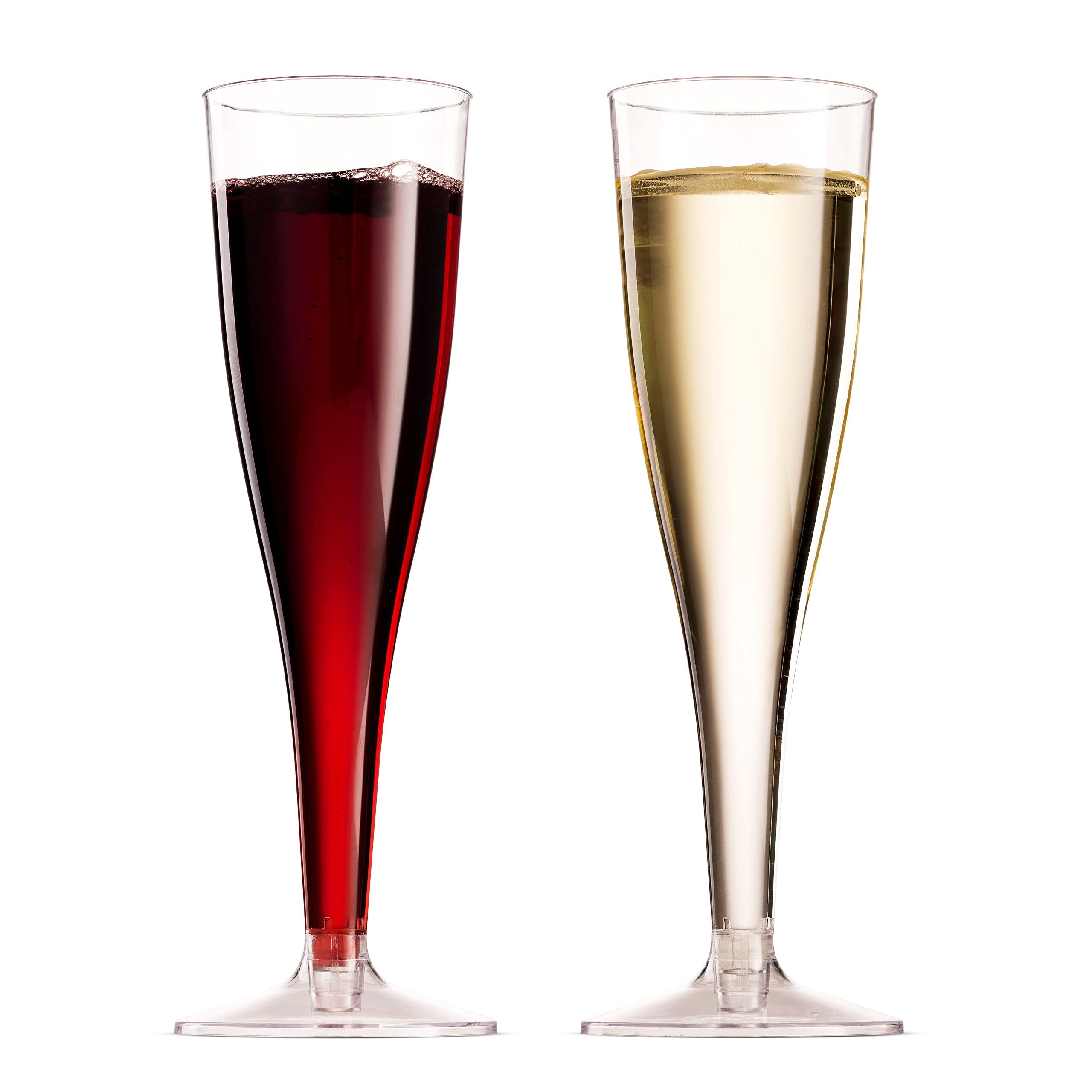 30 Pack Plastic Champagne Flutes - 5 Oz Disposable Clear Plastic Toasting Glasses - Wedding Party Cocktail Mimosa Plastic Cups