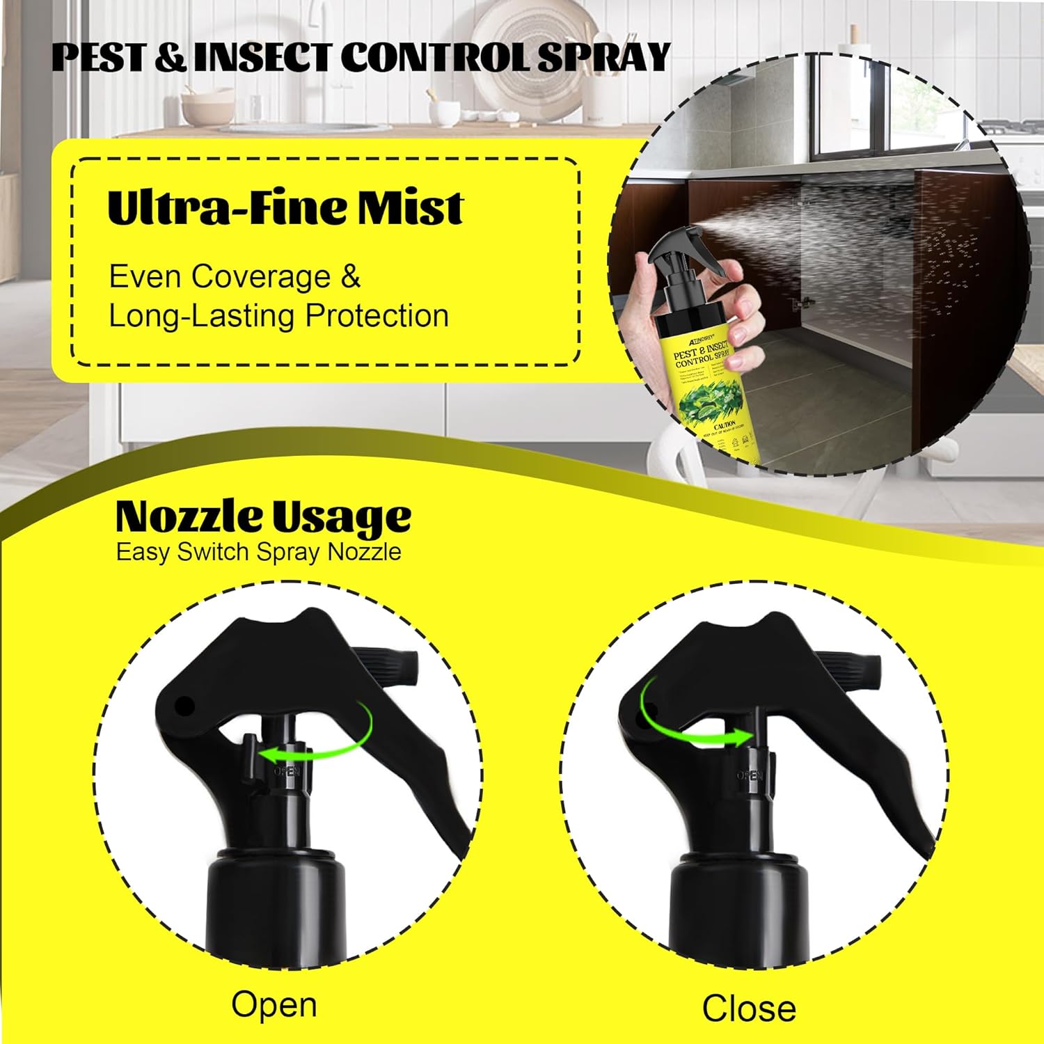 Upgrade Pest & Insect Control Spray,Silverfish Repellent Indoor & Outdoor, Spider & Ant Control for House, Peppermint & Cedar Oil Formula | Plant-Based, Pet-Safe Pest Defense - Image 6