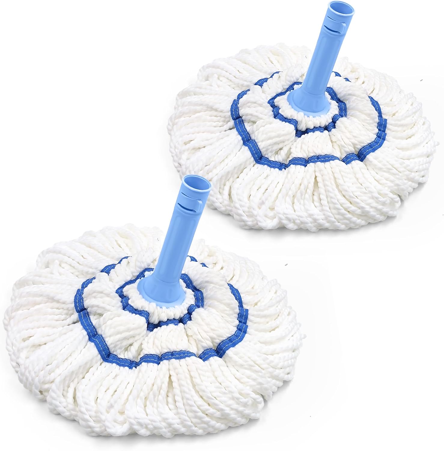 NEWE Self Wringing Twist Mop for Floor Cleaning, Upgraded 18-inch Wide Microfiber Mops, 55 Inches Long Handle Wet Dry Kitchen Easy Squeeze String Mop for Wood, Hardwood, Tile, Marble (Blue)