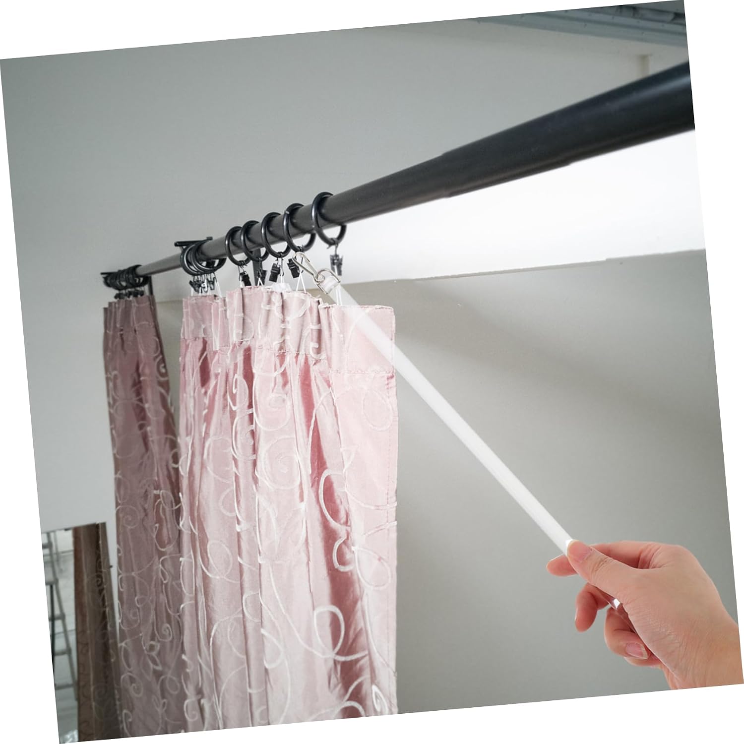 PRETYZOOM Venetian Blind Rod Clear Curtain Wand Blinds Pulling Wand Window Curtain Rod Curtain Pull Rod Drapery Pull Wand Blind Tilt Hook Replacement Part Acrylic with Hook Venetian Blinds