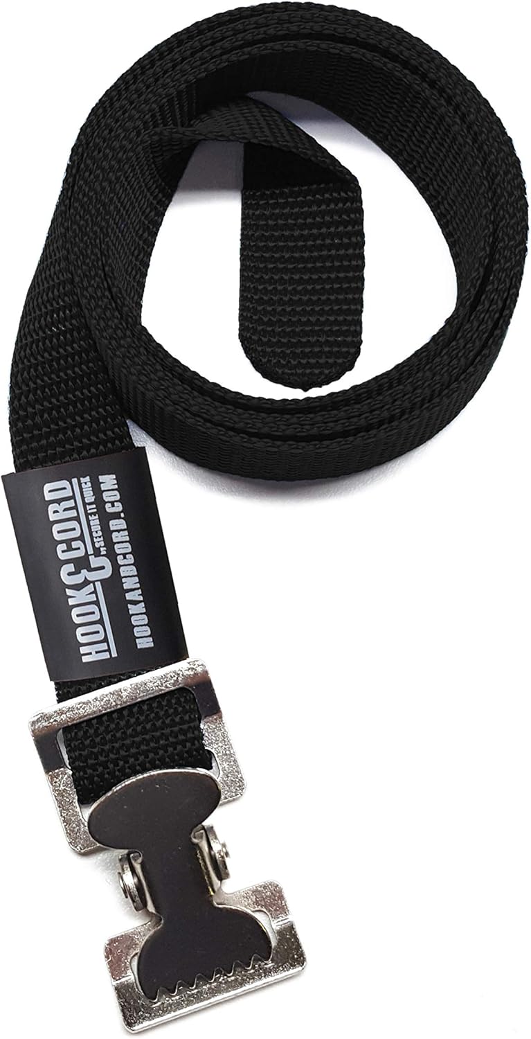 Zinc Coated Alligator Thumb Buckle Cargo Secure Utility Lashing Strap - 1" Wide Heavy Duty Polypropylene Webbing, Also Our Rubberized Slack Keeper (48" THMB - 4PK, Black)