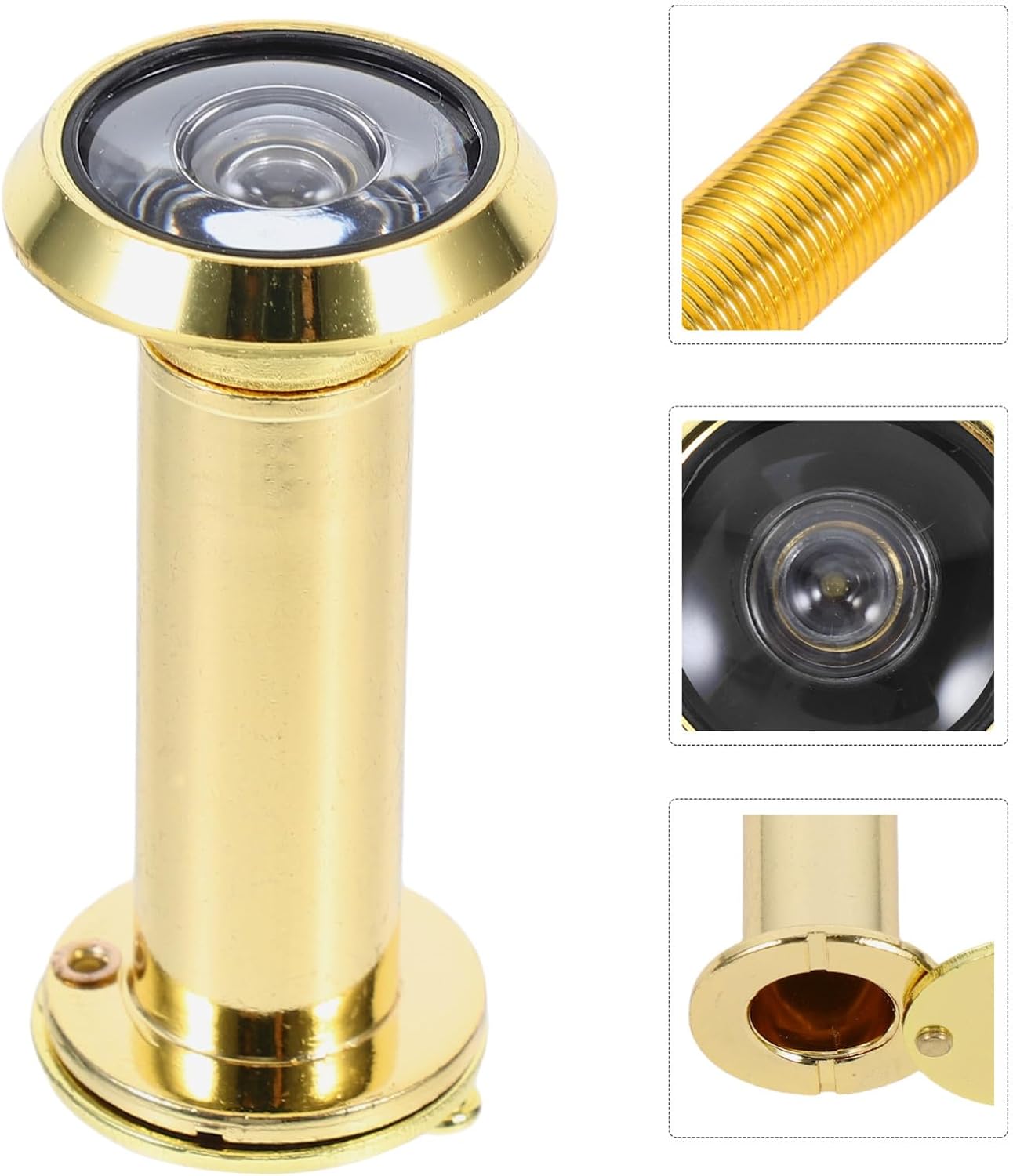 Cabilock Adjustable Wide Angle Door Viewer Peephole with Privacy Cover for Front Door 14-18mm Hole Diameter Fits Anti-peep Glass Lens for Home Security