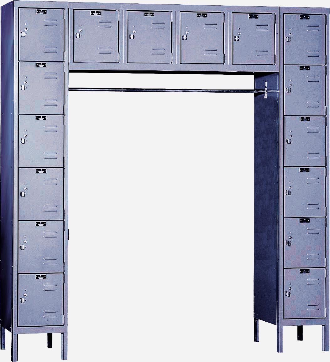Hallowell U1788-16HG Premium Locker, 72" Width x 18" Depth x 78" Height, 16-Person, Knock-Down, 725 Gray