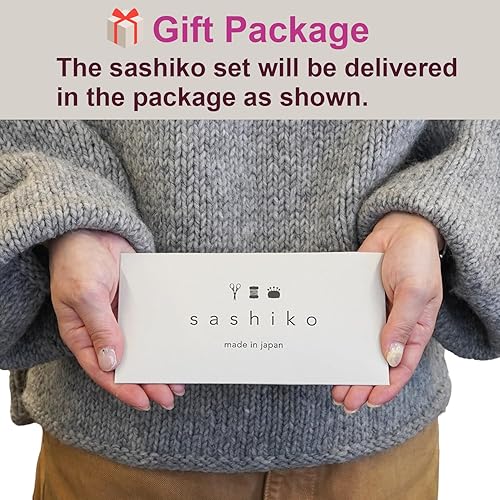 Miniatura 2 de DARUMA Sashiko Hilo 100% algodón tipo tarjeta (43.7 yardas) x 5 piezas con manual en inglés, juego de costura y bordado (dorado)