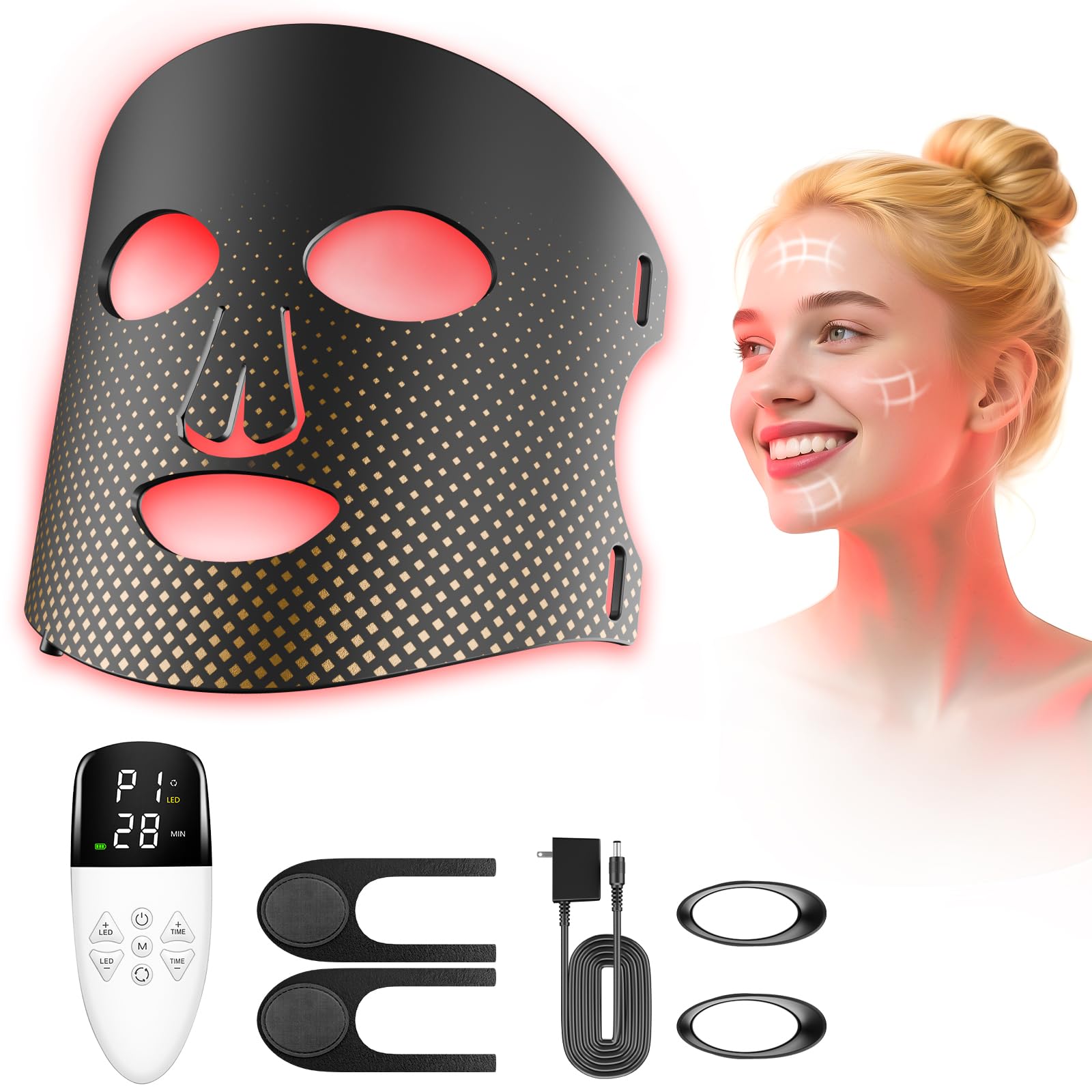 Red Light Therapy for Face Red Light Mask Infrared LED Mask Light 660nm 850nm Near Infrared Light Therapy