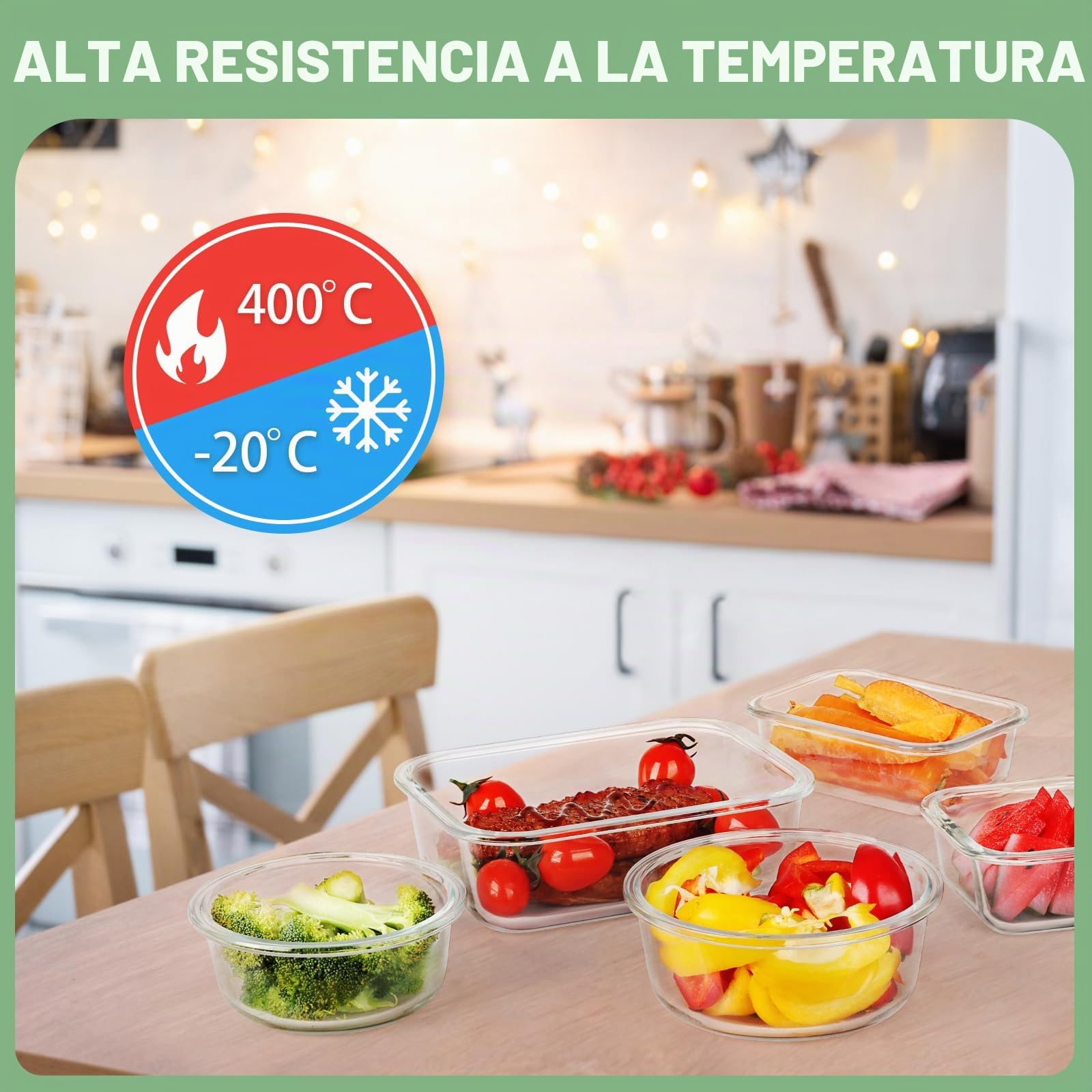 Skroam Paquete de 12 recipientes de vidrio para almacenamiento y preparación de comidas, almacenamiento de cocina para almuerzo, a prueba de fugas,
