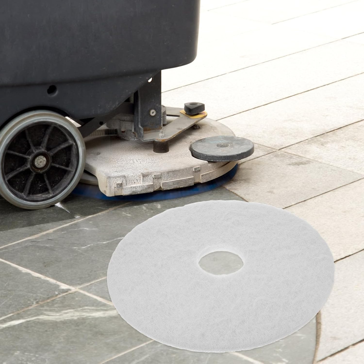 17-inch Floor Polishing Pad White Heavy Duty Floor Buffer Replacement Pad for Hardwood Tile Commercial and Home Use