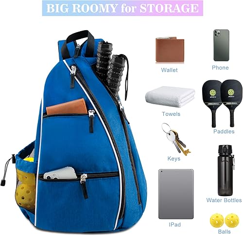Miniatura 9 de Mochila de tenis de pickleball para hombres y mujeres, bolsa cruzada reversible deportiva Franklin Pickle Ball, tenis, raquetbol, bádminton, bolsa