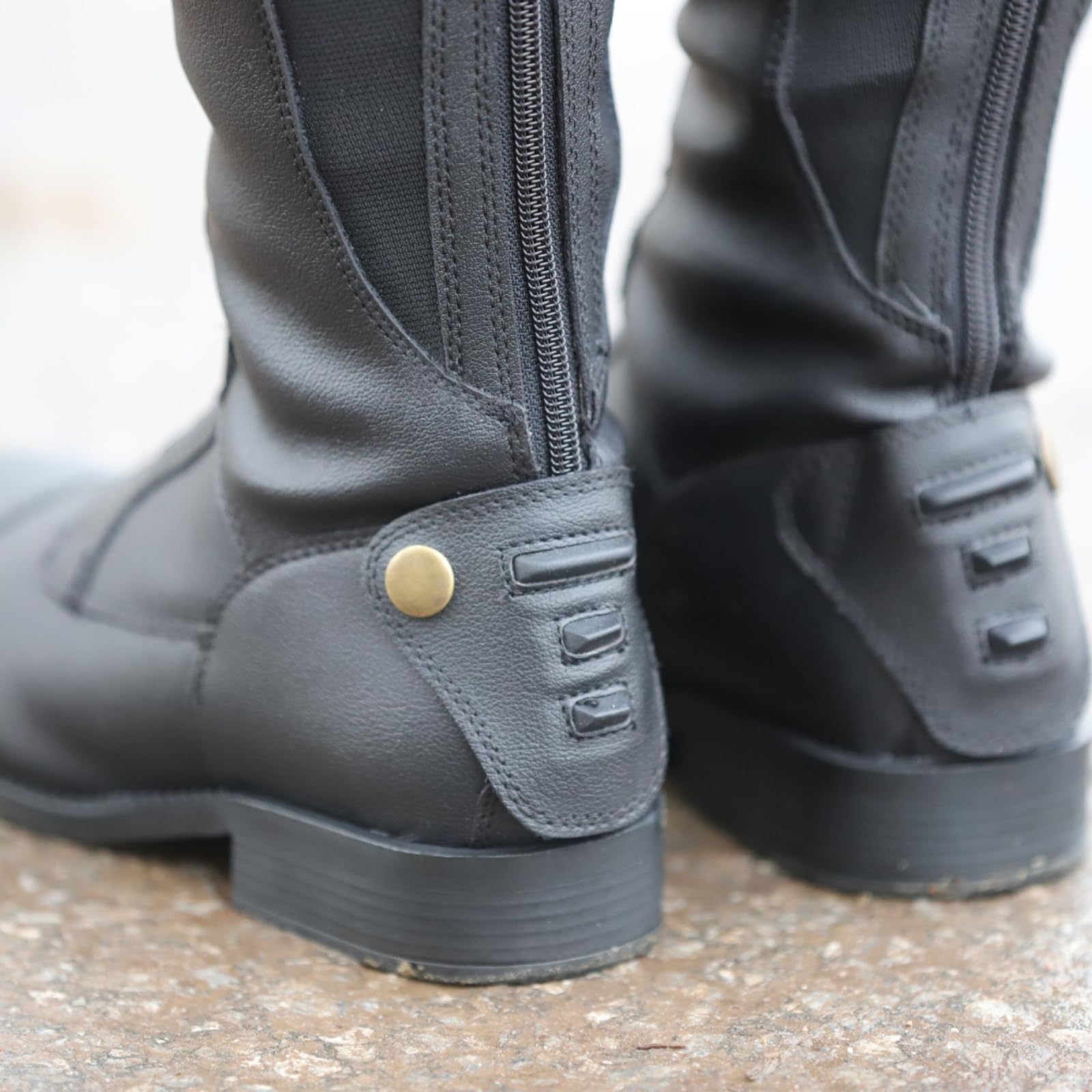 RL24 - Winter Reitstiefel für Damen Calgary – warme Damenstiefel zum Reiten – Stiefel aus Kunstleder mit Teddyfell & Reißverschluss – Winterstiefel in schwarz – Größe 36-42