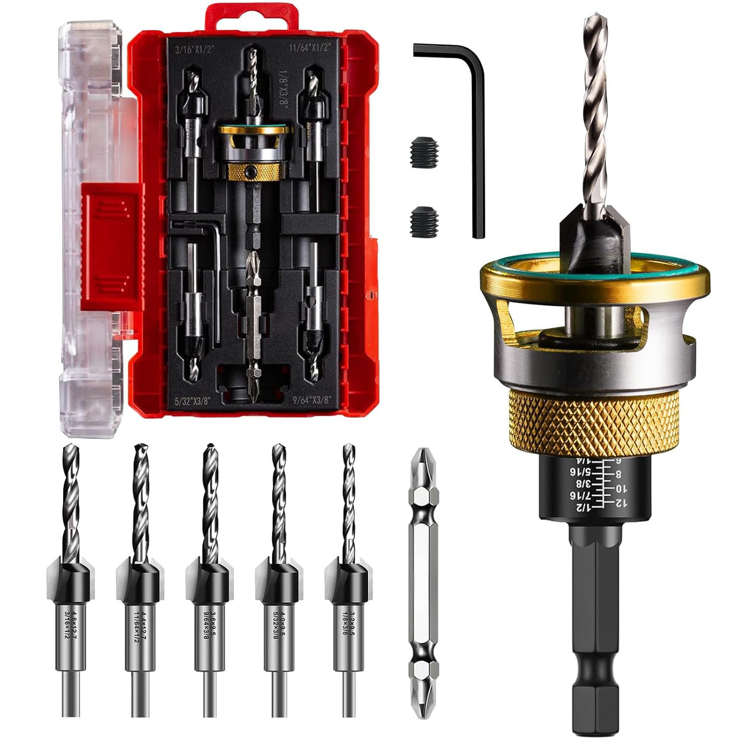 Countersink Drill Bit Set - 9 Pieces -1