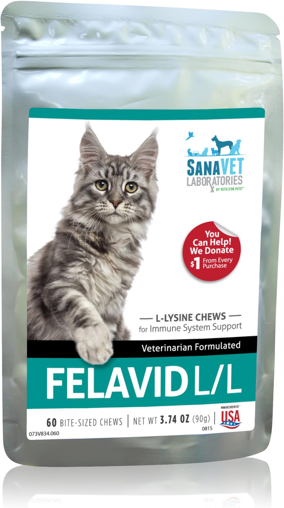 L Lysine for Cats - Tasty Chews for Immune System Support 3.74oz