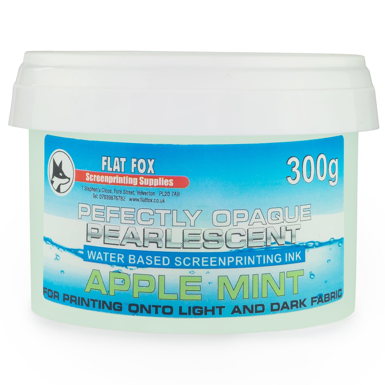 Perfectly Opaque Pearlescent Metallic Screen Printing Fabric Ink (Apple Mint, 300g), 100 ml - Image 3